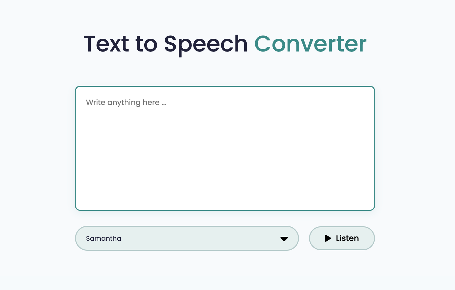 Text to Speech project screenshot